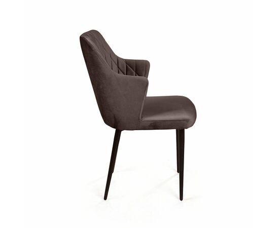 Стул с подлокотниками Hunt ромб, бархат антрацит 14 / чёрный конус, изображение 4 | Интернет магазин мебели и декора LifeDekor