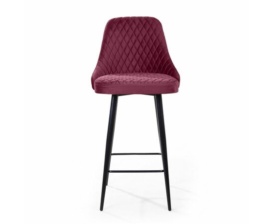 Стул барный William, бархат красный 16/ черный конус, изображение 2 | Интернет магазин мебели и декора LifeDekor