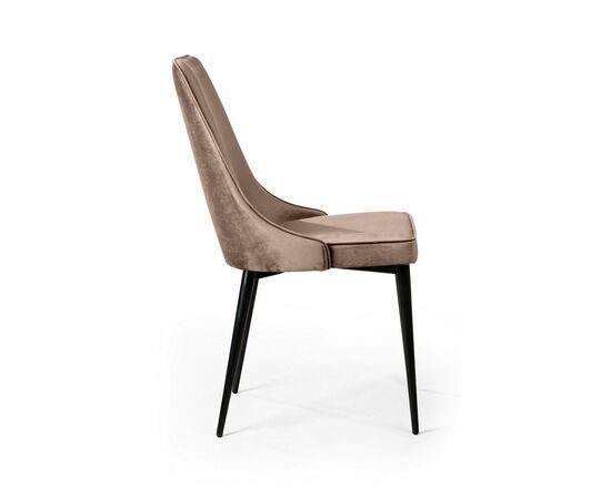 Стул Oliver, бархат бежевый 5/ чёрный конус, изображение 4 | Интернет магазин мебели и декора LifeDekor