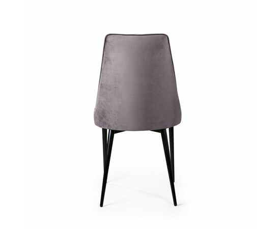 Стул Oliver, бархат светло-серый 26/ чёрный конус, изображение 7 | Интернет магазин мебели и декора LifeDekor