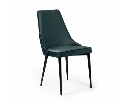 Стул Oliver, бархат зелёный 19/ чёрный конус, изображение 2 | Интернет магазин мебели и декора LifeDekor