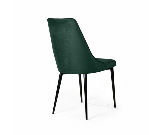 Стул Oliver, бархат зелёный 19/ чёрный конус, изображение 4 | Интернет магазин мебели и декора LifeDekor