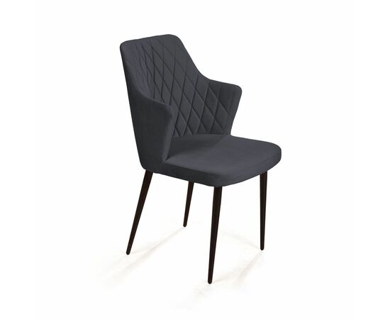 Стул с подлокотниками Hunt ромб, бархат 03 / чёрный конус | Интернет магазин мебели и декора LifeDekor