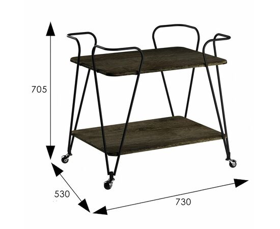 Стол сервировочный Эстер черный/дуб маррон, изображение 2 | Интернет магазин мебели и декора LifeDekor