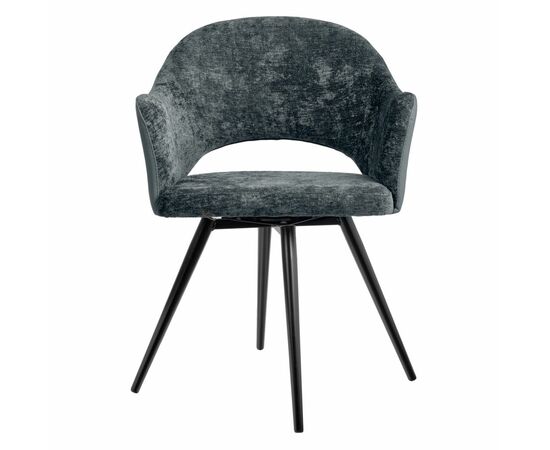 Стул Bruno серый шенилл с экокожей с поворотным механизмом, изображение 2 | Интернет магазин мебели и декора LifeDekor