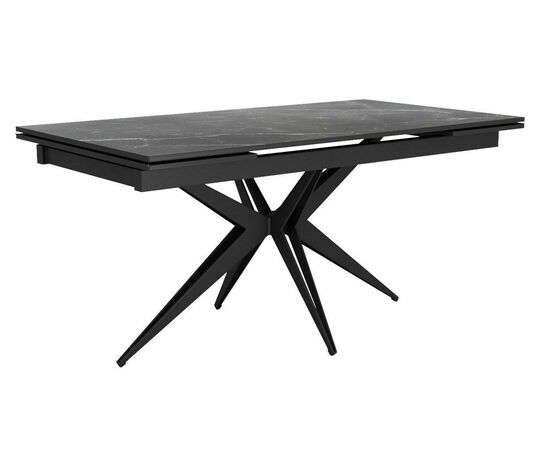 Стол DikLine KW160 мрамор С45 (керамика черная)/опоры черные | Интернет магазин мебели и декора LifeDekor