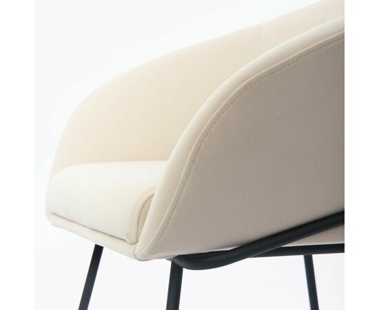 Copy: Дизайнерский стул Elegans бежевый, основание металл черный, изображение 4 | Интернет магазин мебели и декора LifeDekor
