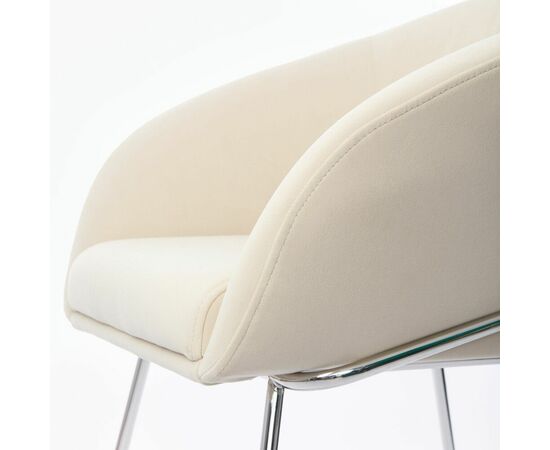Дизайнерский стул Elegans бежевый, основание хром, изображение 4 | Интернет магазин мебели и декора LifeDekor