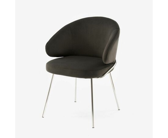 Дизайнерский стул Cosmos графит, основание хром, изображение 2 | Интернет магазин мебели и декора LifeDekor