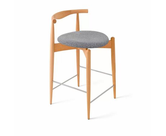 Стул Noble полубарный серый, опора бук светлый | Интернет магазин мебели и декора LifeDekor