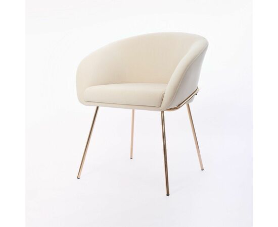 Дизайнерский стул Elegans бежевый, основание золото | Интернет магазин мебели и декора LifeDekor