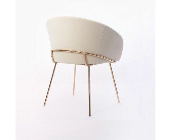 Дизайнерский стул Elegans бежевый, основание золото, изображение 2 | Интернет магазин мебели и декора LifeDekor
