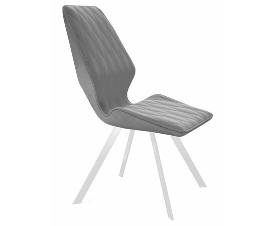 Стул DikLine 243 B22 GREY поворотный/ ножки белые, изображение 3 | Интернет магазин мебели и декора LifeDekor