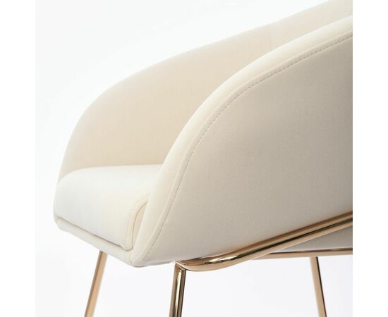 Дизайнерский стул Elegans бежевый, основание золото, изображение 3 | Интернет магазин мебели и декора LifeDekor