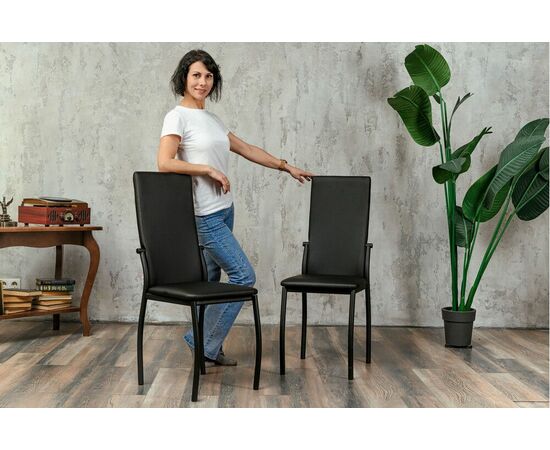 Кухонный стул SHADO Пекин черный на каркасе бриллиант, изображение 7 | Интернет магазин мебели и декора LifeDekor