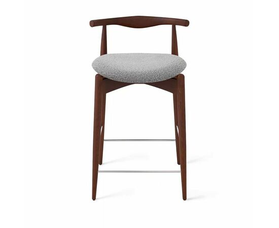 Стул Noble полубарный серый, опора бук коричневый, изображение 2 | Интернет магазин мебели и декора LifeDekor