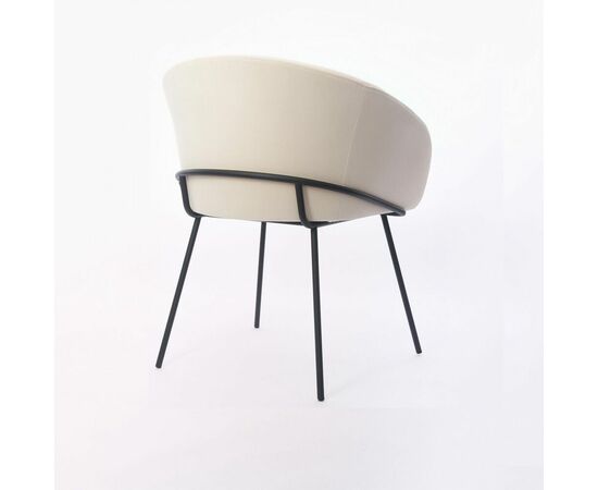 Copy: Дизайнерский стул Elegans бежевый, основание металл черный, изображение 3 | Интернет магазин мебели и декора LifeDekor