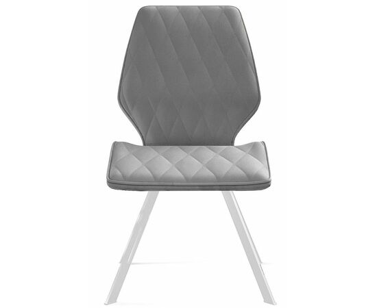 Стул DikLine 243 B22 GREY поворотный/ ножки белые, изображение 2 | Интернет магазин мебели и декора LifeDekor