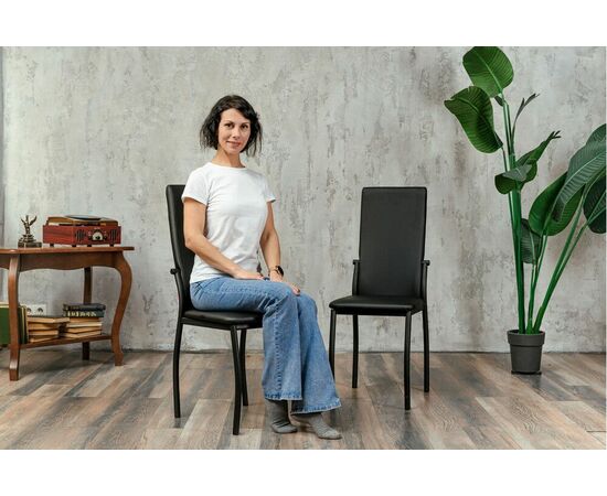 Кухонный стул SHADO Пекин черный на каркасе бриллиант, изображение 5 | Интернет магазин мебели и декора LifeDekor