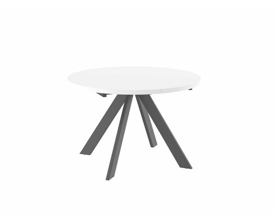 Стол Рондо D120, Белый Маттелюкс/Чёрный | Интернет магазин мебели и декора LifeDekor