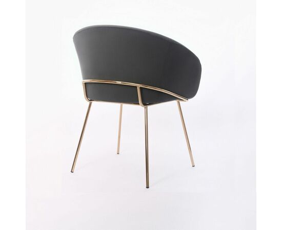 Дизайнерский стул Elegans графит, основание золото, изображение 3 | Интернет магазин мебели и декора LifeDekor