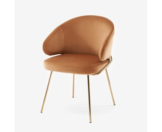 Дизайнерский стул Cosmos янтарный, основание золото, изображение 3 | Интернет магазин мебели и декора LifeDekor