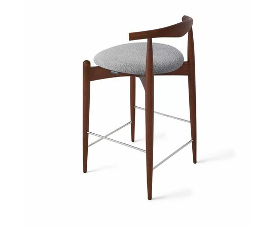 Стул Noble полубарный серый, опора бук коричневый, изображение 3 | Интернет магазин мебели и декора LifeDekor