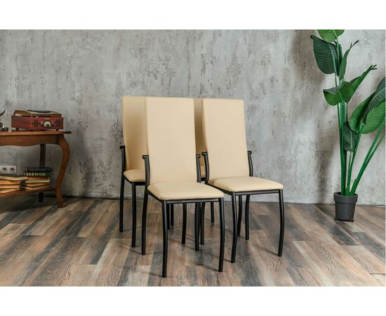Кухонный стул SHADO Пекин бежевый на каркасе черный муар, изображение 4 | Интернет магазин мебели и декора LifeDekor