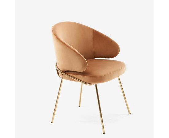 Дизайнерский стул Cosmos янтарный, основание золото | Интернет магазин мебели и декора LifeDekor