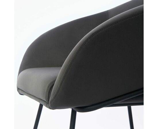 Copy: Дизайнерский стул Elegans графит, основание металл черный, изображение 4 | Интернет магазин мебели и декора LifeDekor