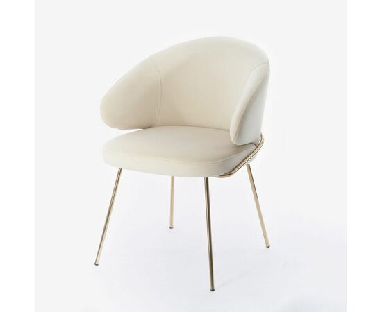 Дизайнерский стул Cosmos бежевый, основание золото, изображение 2 | Интернет магазин мебели и декора LifeDekor
