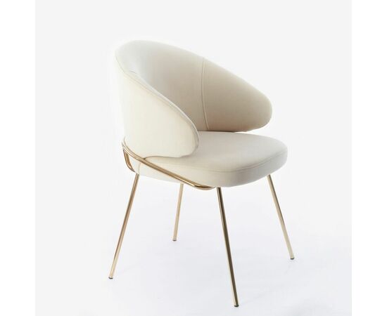 Дизайнерский стул Cosmos бежевый, основание золото | Интернет магазин мебели и декора LifeDekor