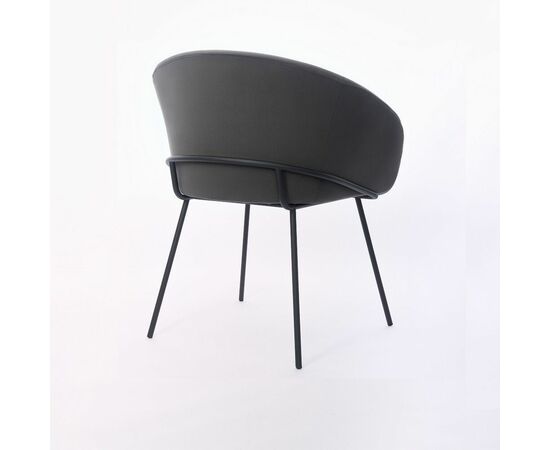 Copy: Дизайнерский стул Elegans графит, основание металл черный, изображение 3 | Интернет магазин мебели и декора LifeDekor
