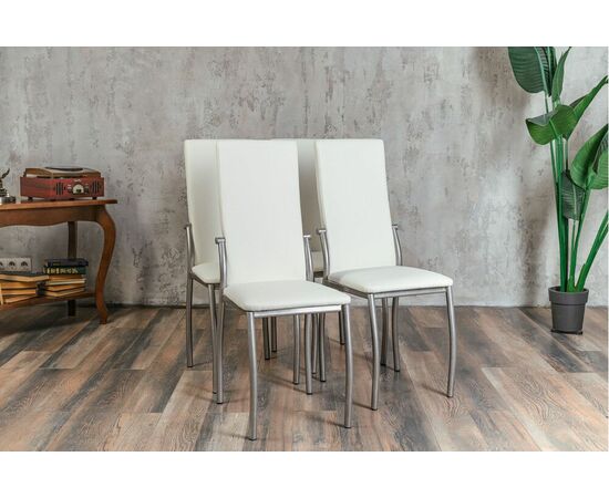 Кухонный стул SHADO Пекин белый на каркасе бриллиант, изображение 4 | Интернет магазин мебели и декора LifeDekor