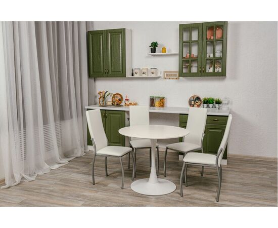 Кухонный стул SHADO Пекин белый на каркасе бриллиант, изображение 2 | Интернет магазин мебели и декора LifeDekor