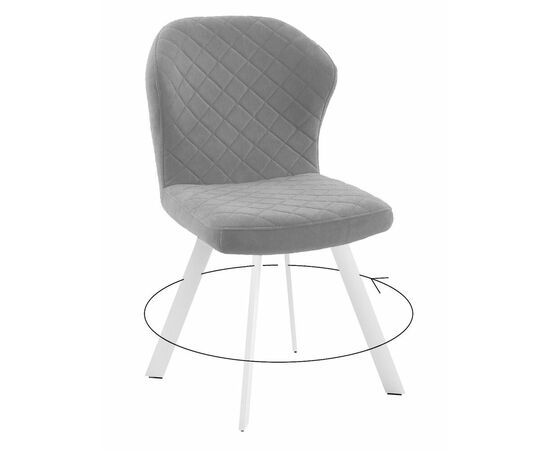 Стул DikLine 339 поворотный B22 GREY, ножки белые | Интернет магазин мебели и декора LifeDekor