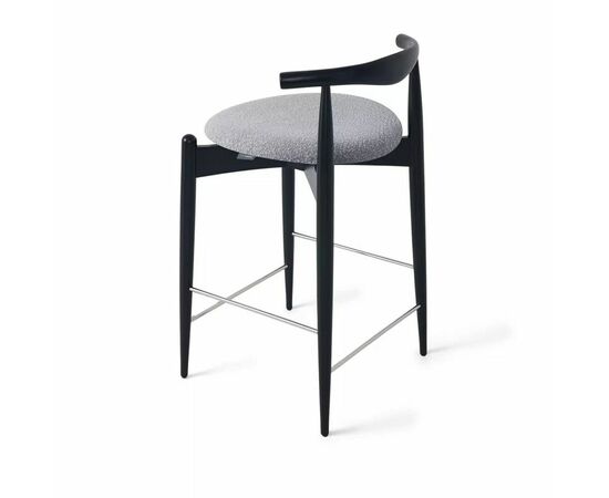 Стул Noble полубарный серый, опора бук черный, изображение 3 | Интернет магазин мебели и декора LifeDekor