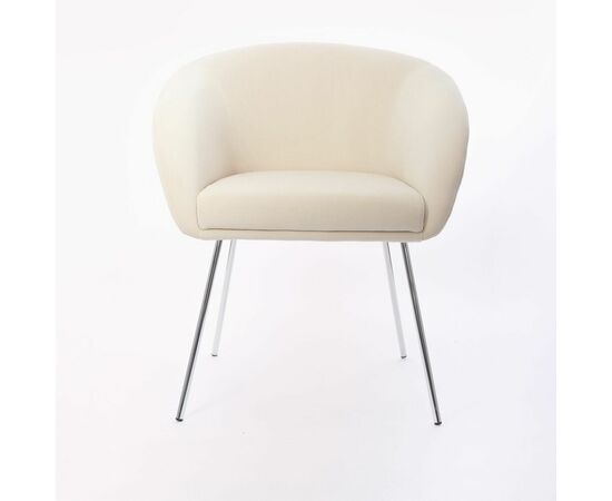 Дизайнерский стул Elegans бежевый, основание хром, изображение 2 | Интернет магазин мебели и декора LifeDekor