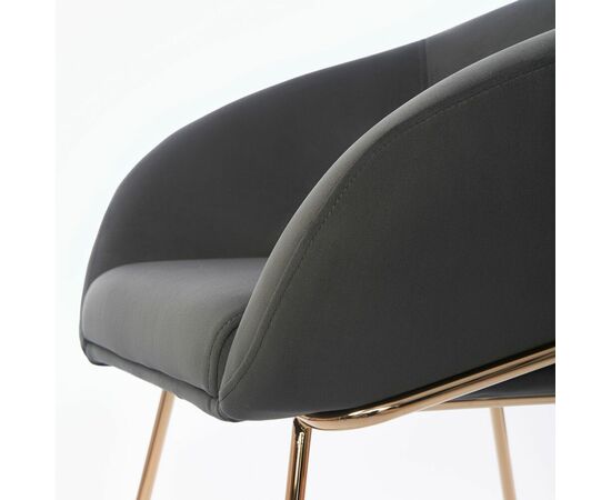 Дизайнерский стул Elegans графит, основание золото, изображение 4 | Интернет магазин мебели и декора LifeDekor