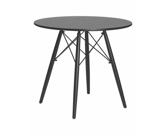 Стол обеденный DOBRIN CHELSEA`80 BLACK, столешница черная, основание черное, Вариант: столешница черная, основание черное | Интернет магазин мебели и декора LifeDekor