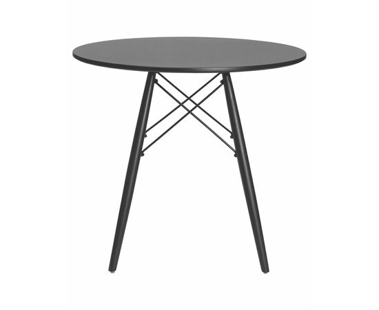 Стол обеденный DOBRIN CHELSEA`80 BLACK, столешница черная, основание черное, Вариант: столешница черная, основание черное, изображение 2 | Интернет магазин мебели и декора LifeDekor