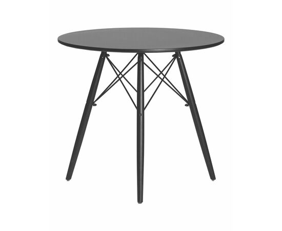 Стол обеденный DOBRIN CHELSEA`80 BLACK, столешница черная, основание черное, Вариант: столешница черная, основание черное, изображение 3 | Интернет магазин мебели и декора LifeDekor