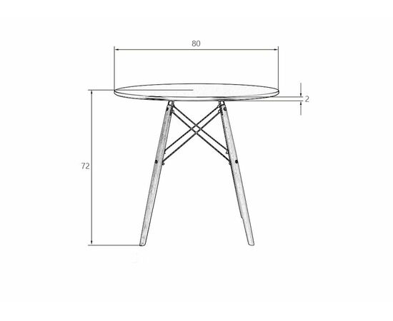 Стол обеденный DOBRIN CHELSEA`80 BLACK, столешница белая, основание черное, Вариант: столешница белая, основание черное, изображение 7 | Интернет магазин мебели и декора LifeDekor