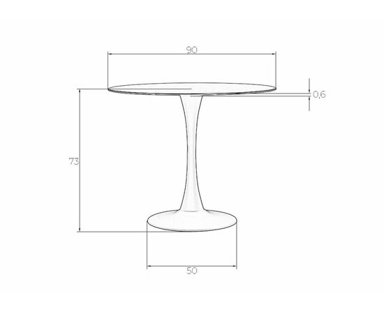 Стол обеденный MIA, черная столешница, черное основание, Вариант: черная столешница, черное основание, изображение 5 | Интернет магазин мебели и декора LifeDekor