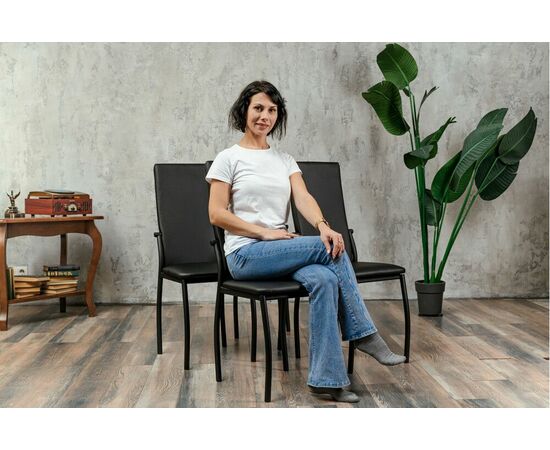 Кухонный стул SHADO Пекин черный на каркасе бриллиант, изображение 3 | Интернет магазин мебели и декора LifeDekor