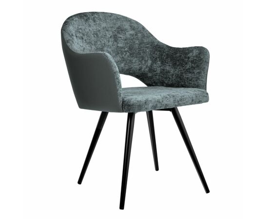 Стул Bruno серый шенилл с экокожей с поворотным механизмом | Интернет магазин мебели и декора LifeDekor