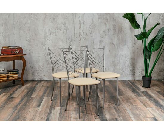 Кухонный стул SHADO Весна бежевый на каркасе бриллиант, изображение 2 | Интернет магазин мебели и декора LifeDekor