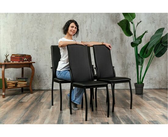 Кухонный стул SHADO Пекин черный на каркасе бриллиант, изображение 2 | Интернет магазин мебели и декора LifeDekor