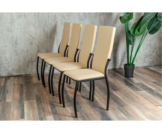 Кухонный стул SHADO Пекин бежевый на каркасе черный муар, изображение 7 | Интернет магазин мебели и декора LifeDekor