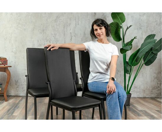 Кухонный стул SHADO Пекин черный на каркасе бриллиант, изображение 4 | Интернет магазин мебели и декора LifeDekor